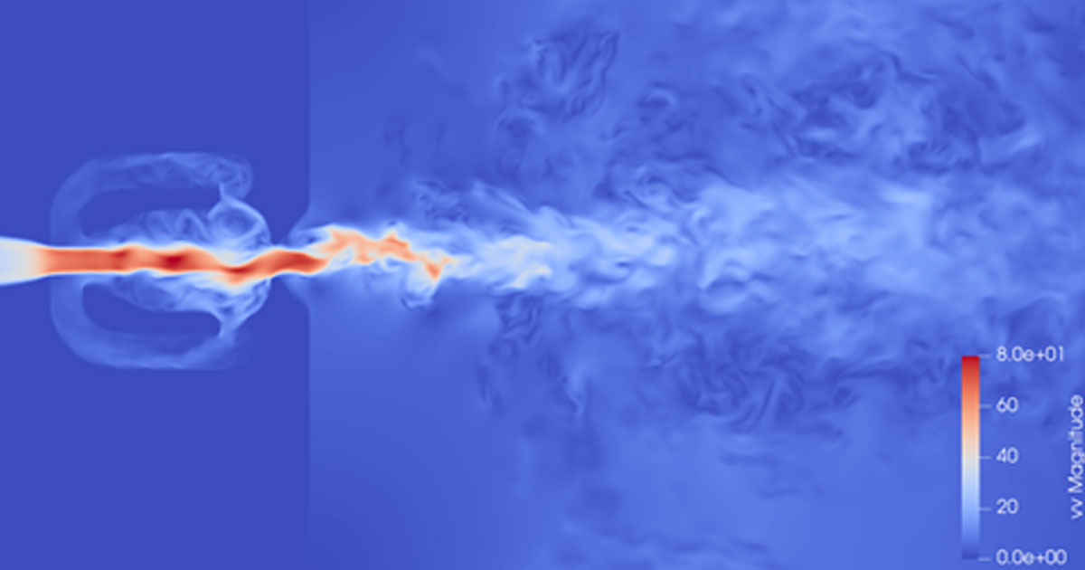 Figure 2:  Fluidic oscillator in a cross-flow