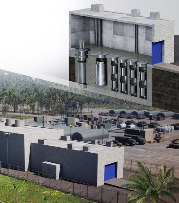 Small building with below grade reactor