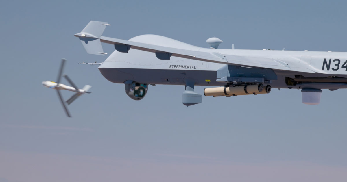 GA-ASI and AeroVironment Complete First-Ever Air Launch of Switchblade 600 from MQ-9A UAS