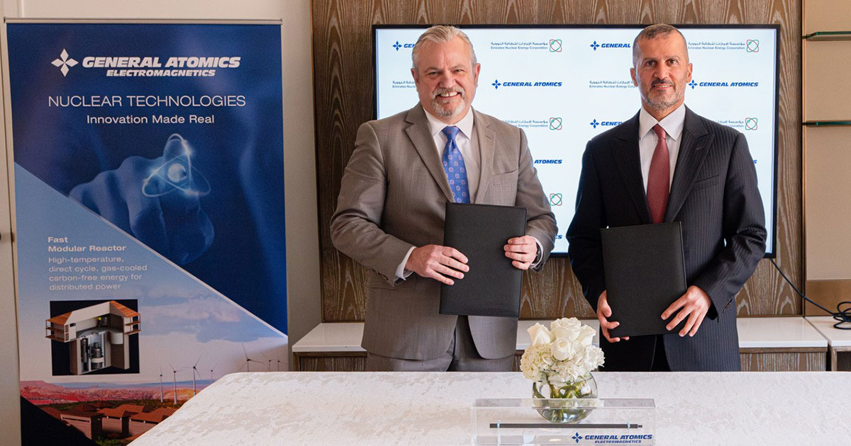 General Atomics Signs a Memorandum of Understanding With Emirates Nuclear Energy Corporation