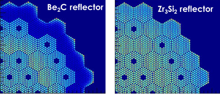 a reflector composed of zirconium silicide