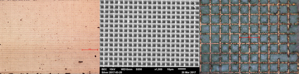 GA 3D-printed metal grids