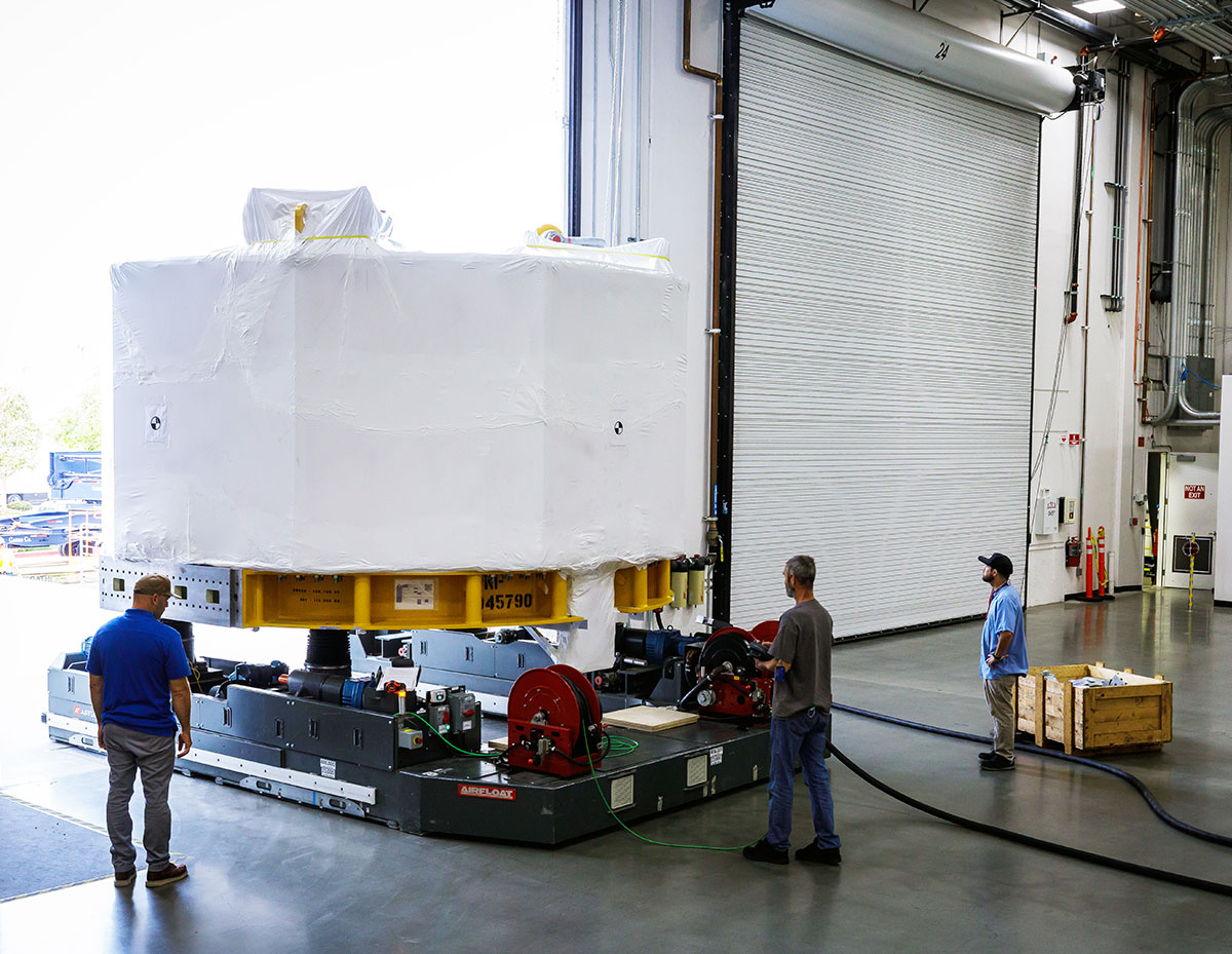 Moving the packaged module out to the loading dock